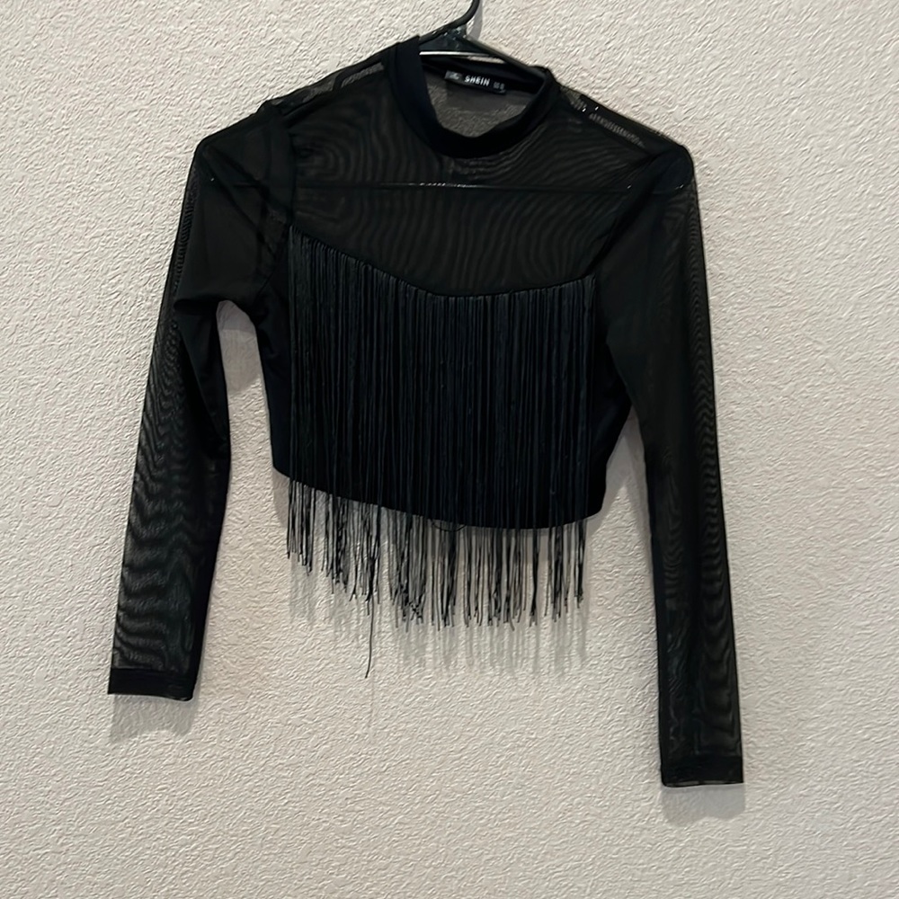 Shein Sheer Fringe top